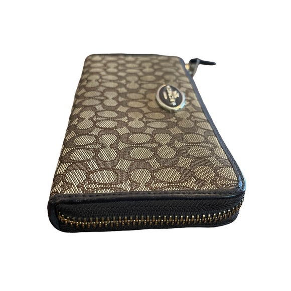 Coach Monogram Large Accordion Zip Wallet - Picture 3 of 7